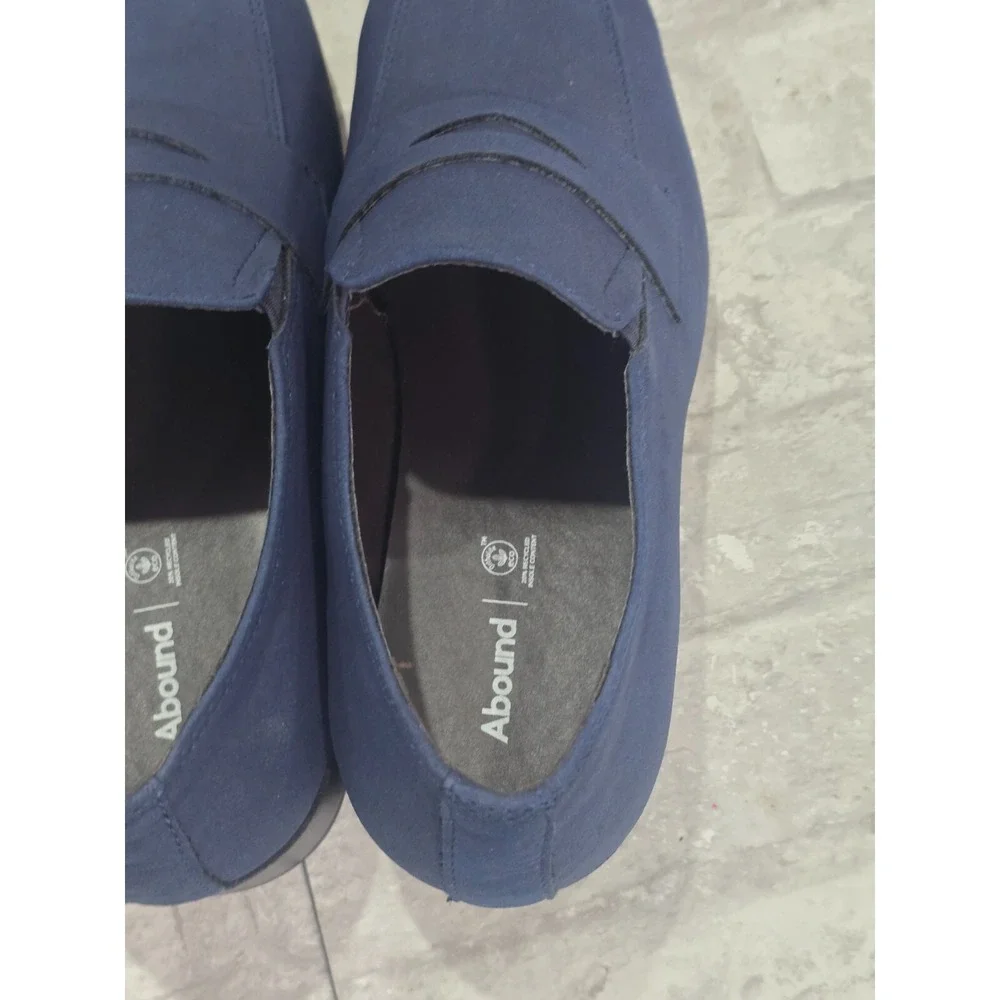 Abound Size 9.5 Navy Blue Soft Faux Leather Comfort‎ Penny Loafer Waylon NWOT